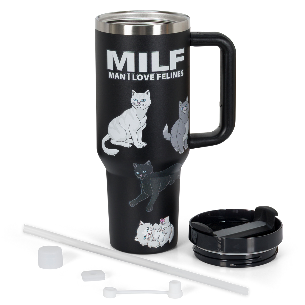 Man I Love Felines Big Ol Cup Tumbler (Black)