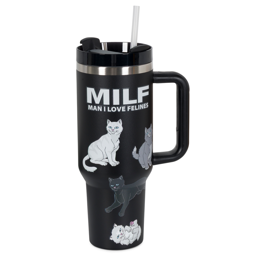 Man I Love Felines Big Ol Cup Tumbler (Black)