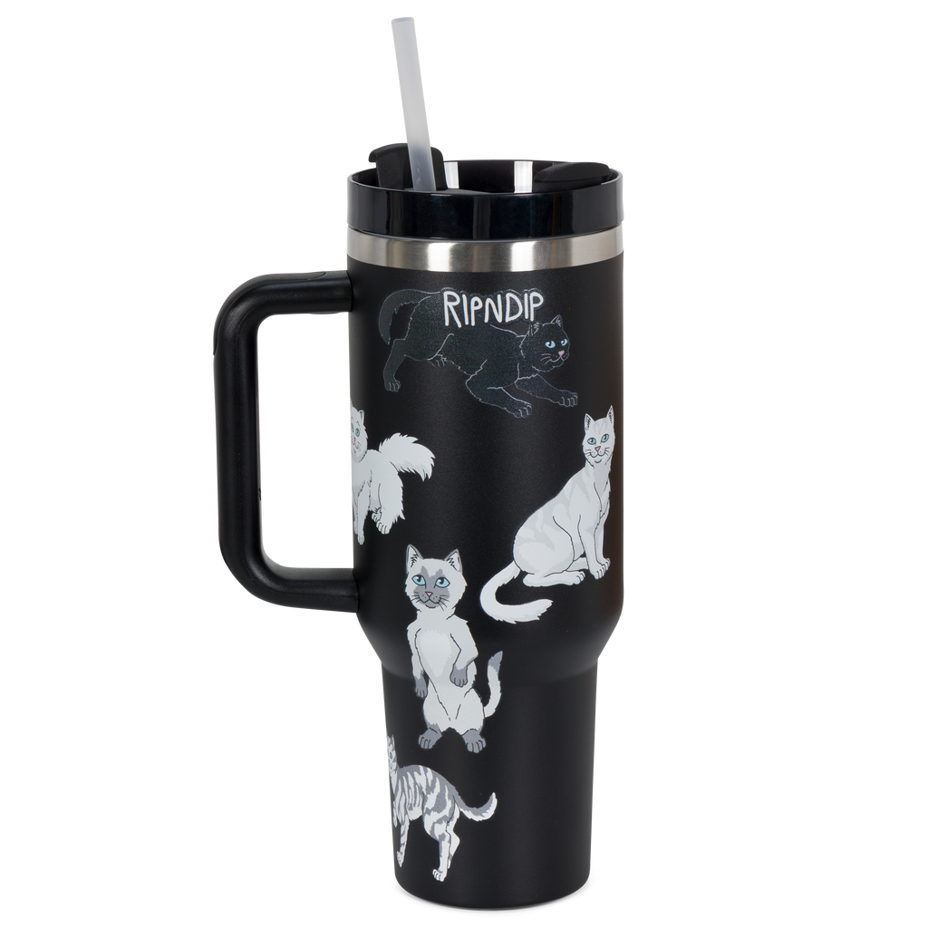 Man I Love Felines Big Ol Cup Tumbler (Black)