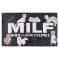 Man I Love Felines Flag (Black)