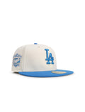 Casquette New Era 5950 Dodgers 40e anniversaire - Chrome/Bleu Sud-ouest