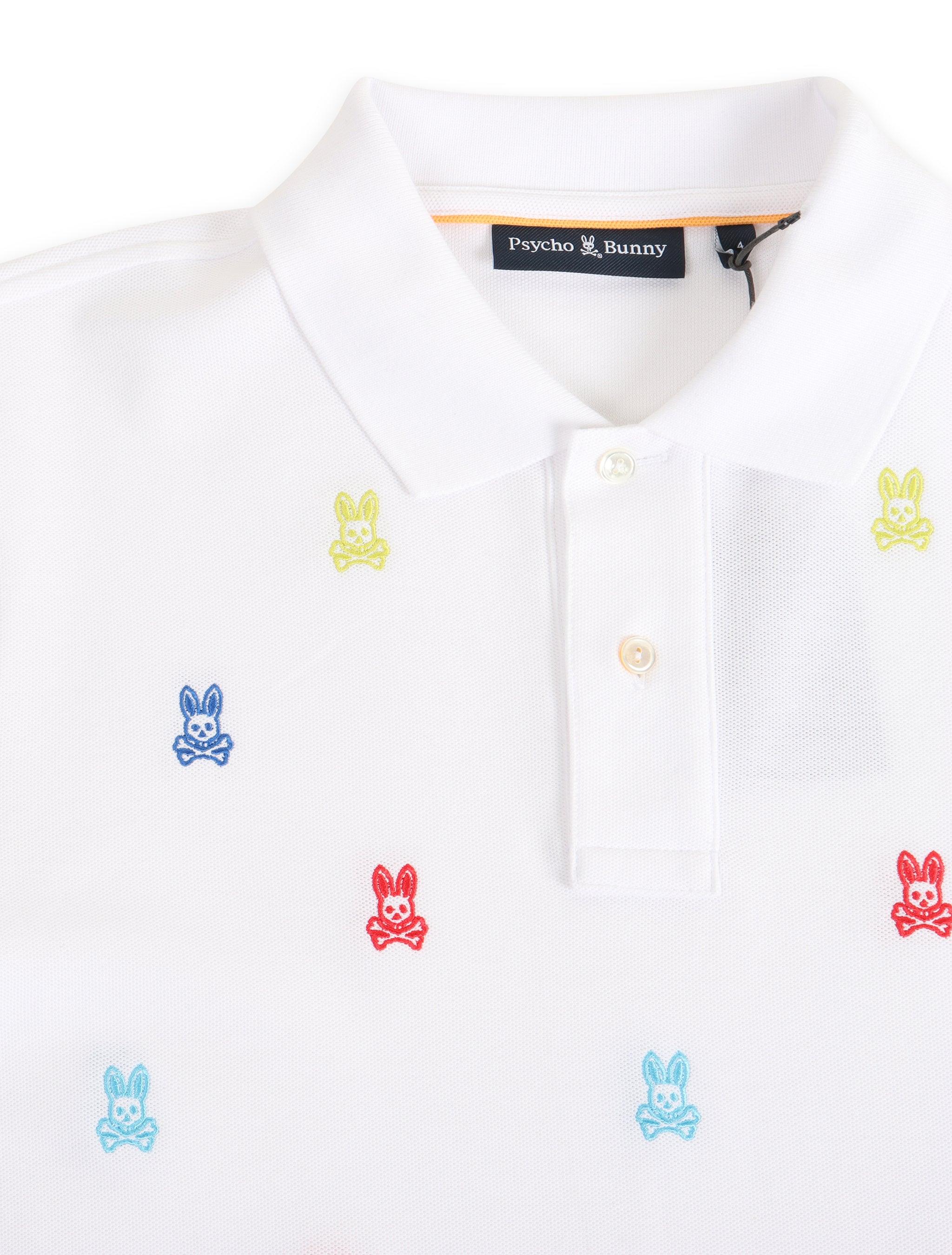 Polo Psycho Bunny Bonham en piqué - Blanc