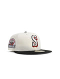 Casquette New Era 5950 Seattle Mariners 30e anniversaire – Chrome/Rouge