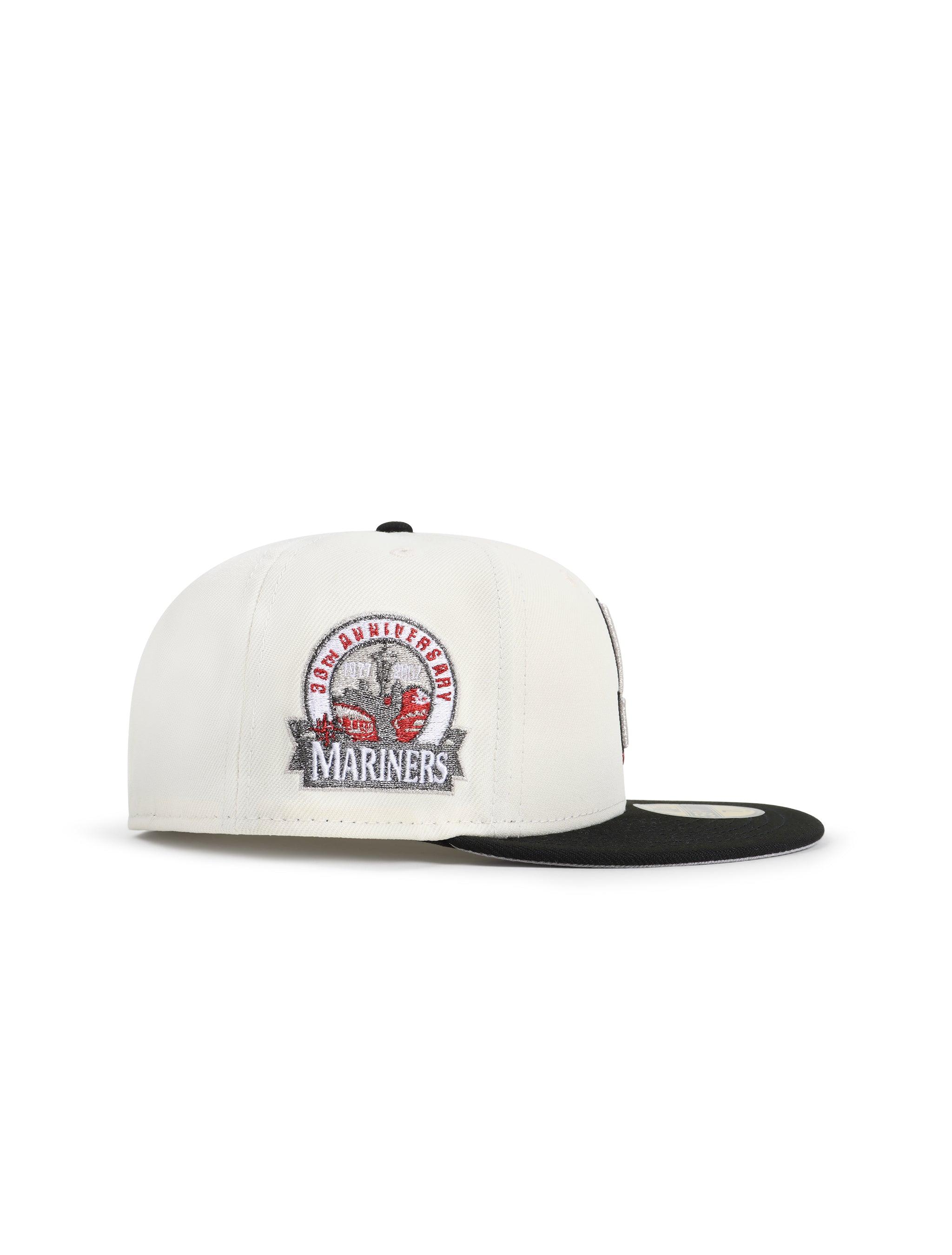Casquette New Era 5950 Seattle Mariners 30e anniversaire – Chrome/Rouge
