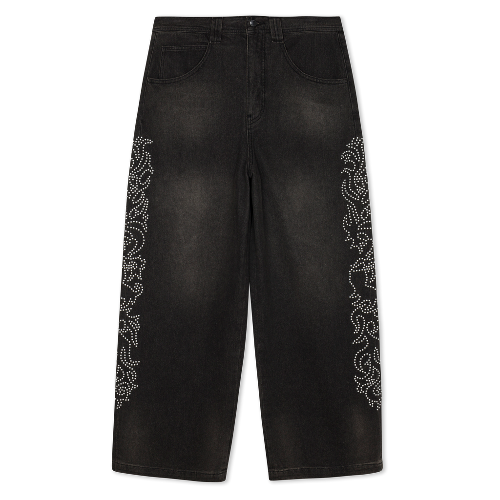 Pretty Flacko Extra Wide Leg Pants (Black Vintage Wash Denim)