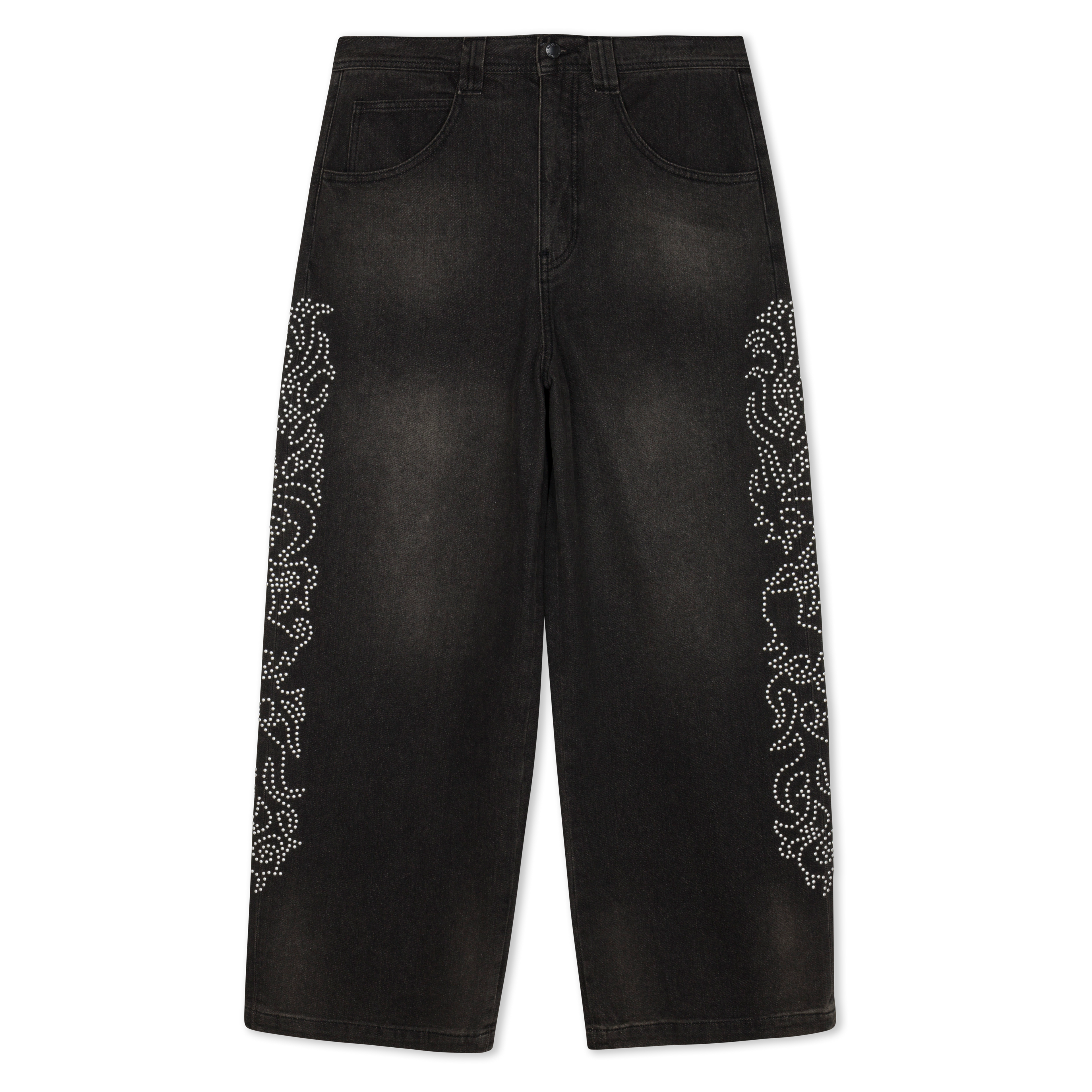 Pretty Flacko Extra Wide Leg Pants (Black Vintage Wash Denim)