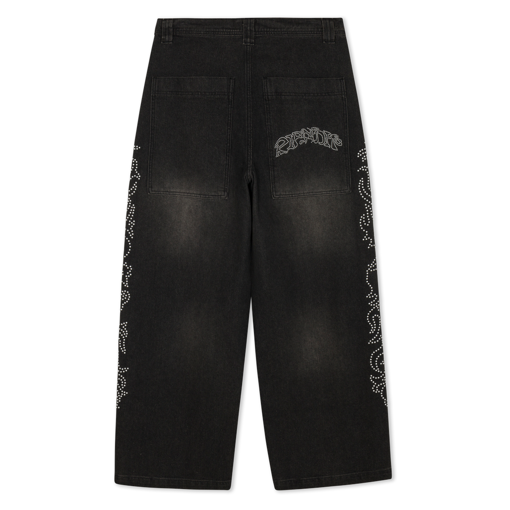 Pretty Flacko Extra Wide Leg Pants (Black Vintage Wash Denim)