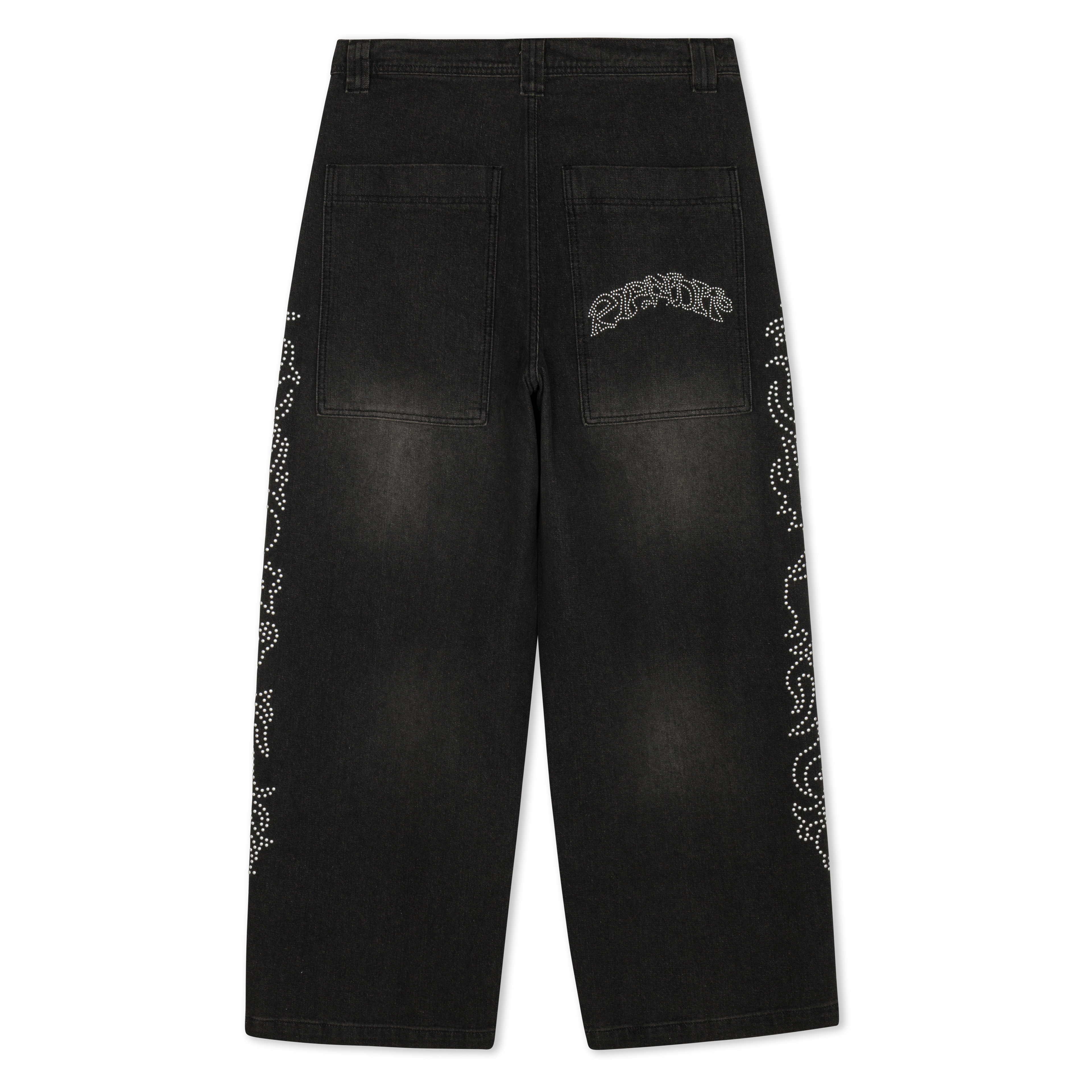 Pretty Flacko Extra Wide Leg Pants (Black Vintage Wash Denim)