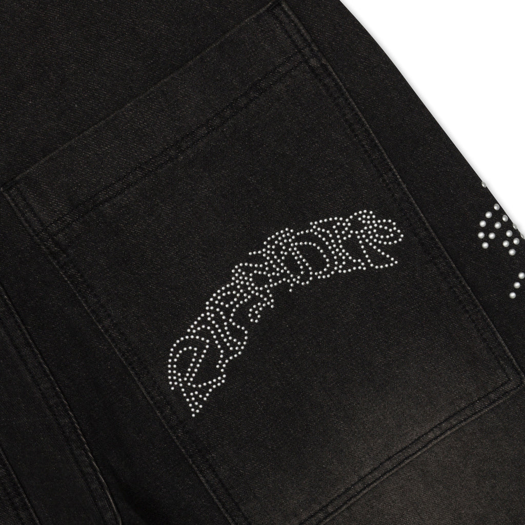 Pretty Flacko Extra Wide Leg Pants (Black Vintage Wash Denim)