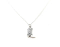 Cowgirl Boot Country Charm Necklace - Sterling Silver Jewelry - Handmade Necklace