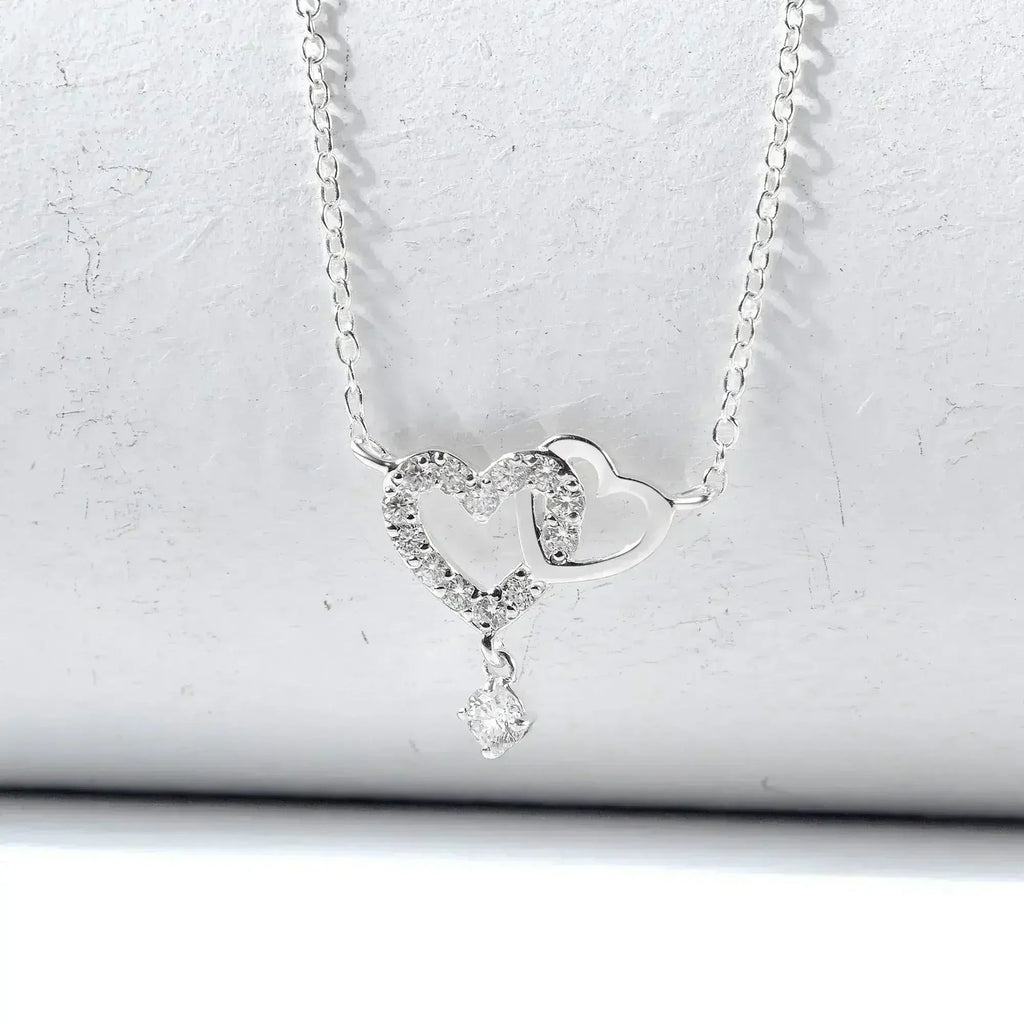 Collier Cœur Entrelacé, Collier Cœur Argent, Collier Femme