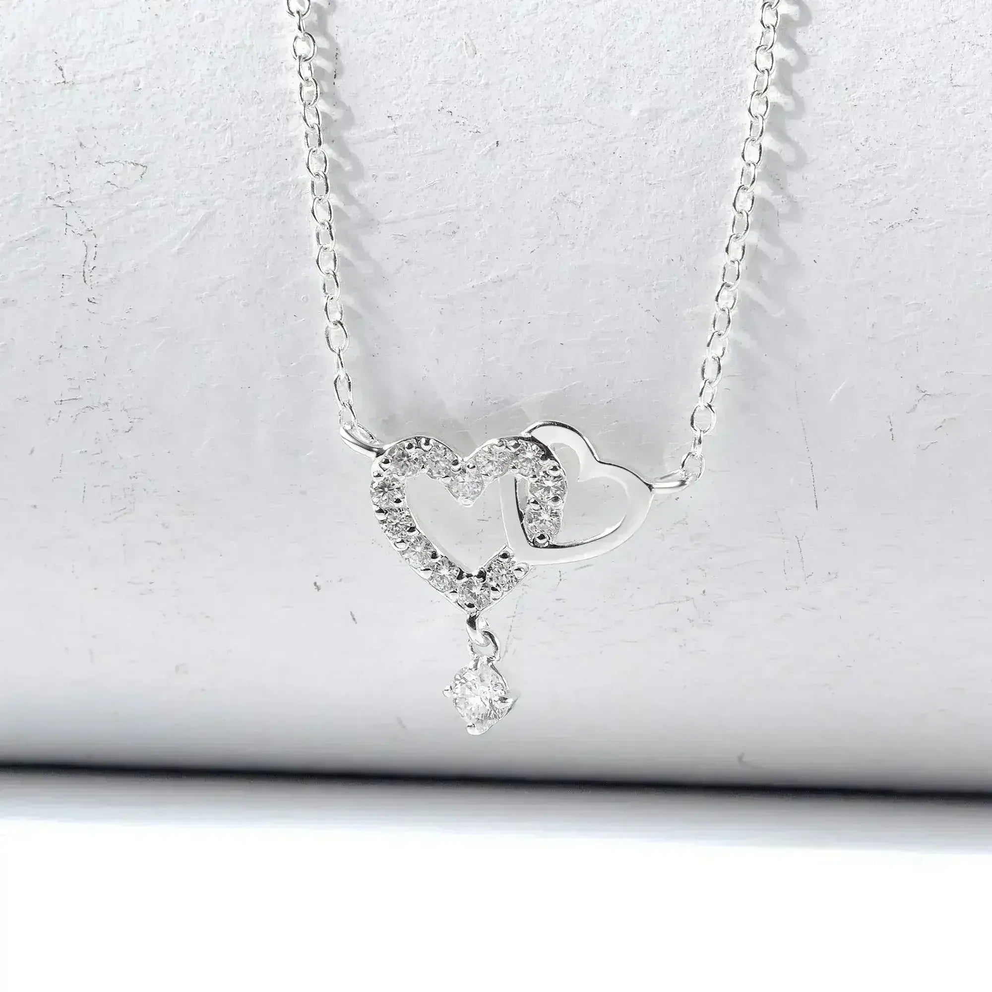 Collier Cœur Entrelacé, Collier Cœur Argent, Collier Femme