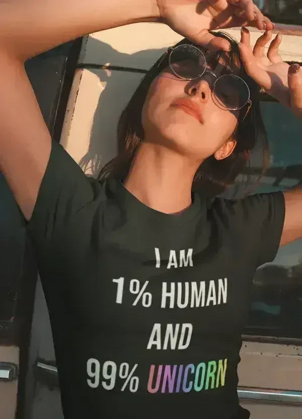 T-shirt femme I am 99% licorne
