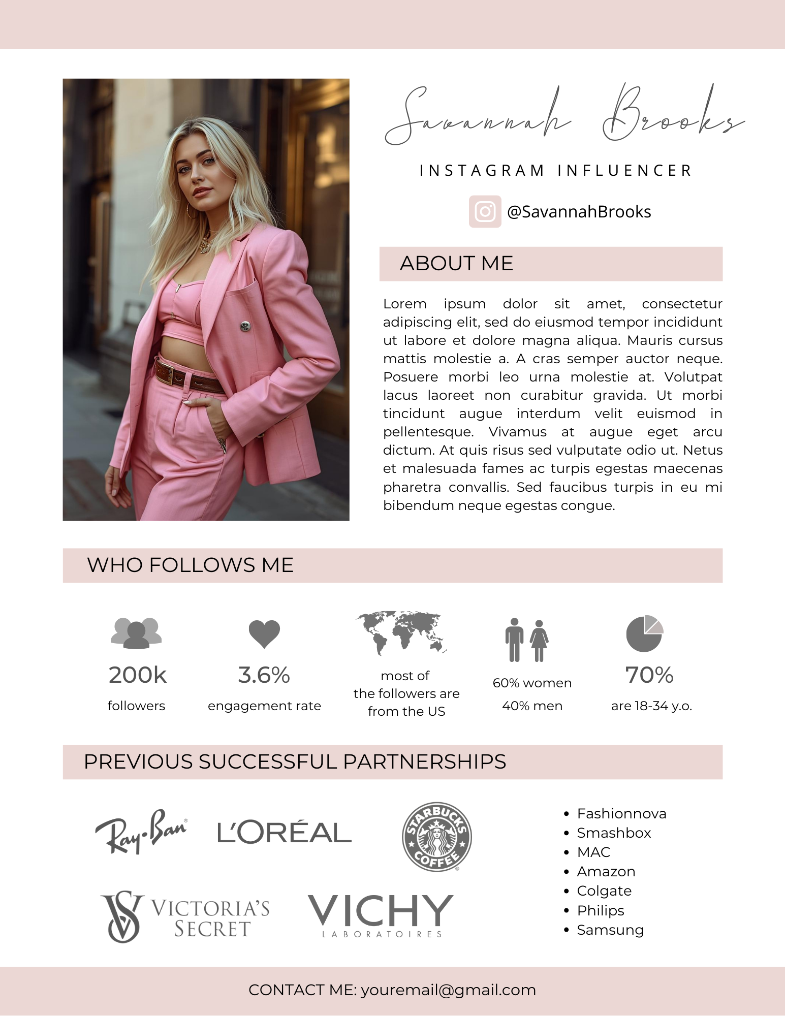 Influencer Media Kit Canva Template – Instant Download