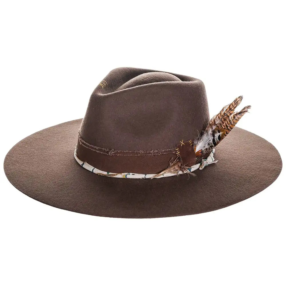 Justin Hattie - Chapeau Fedora en feutre de laine à larges bords