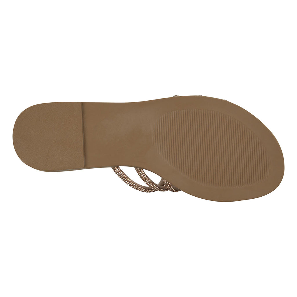 Jolie Black Strappy Embellished Flat Sandals