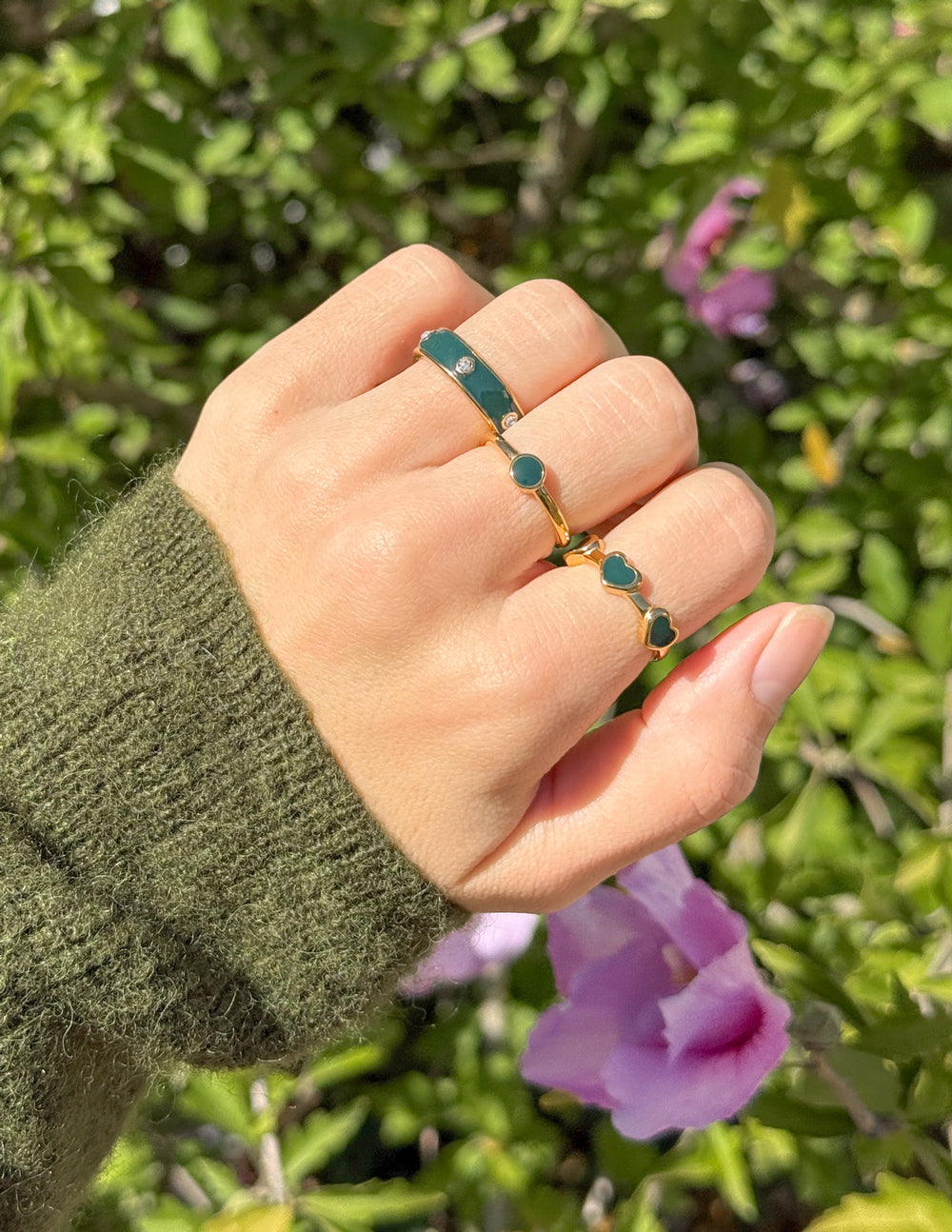 Ensemble de bagues en jade