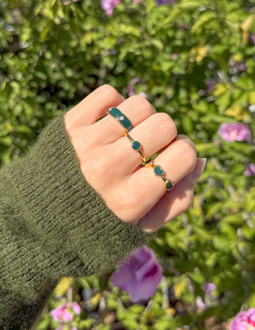 Ensemble de bagues en jade