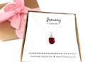 Garnet - January Birthstone - Sterling Silver Necklace
