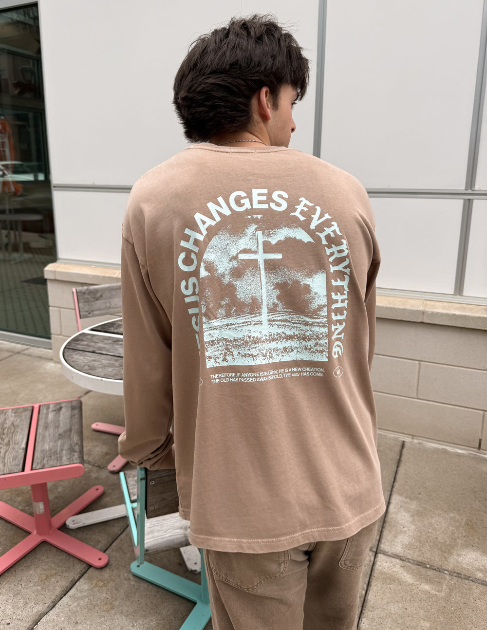 T-shirt épais "Jesus Changes Everything" LS