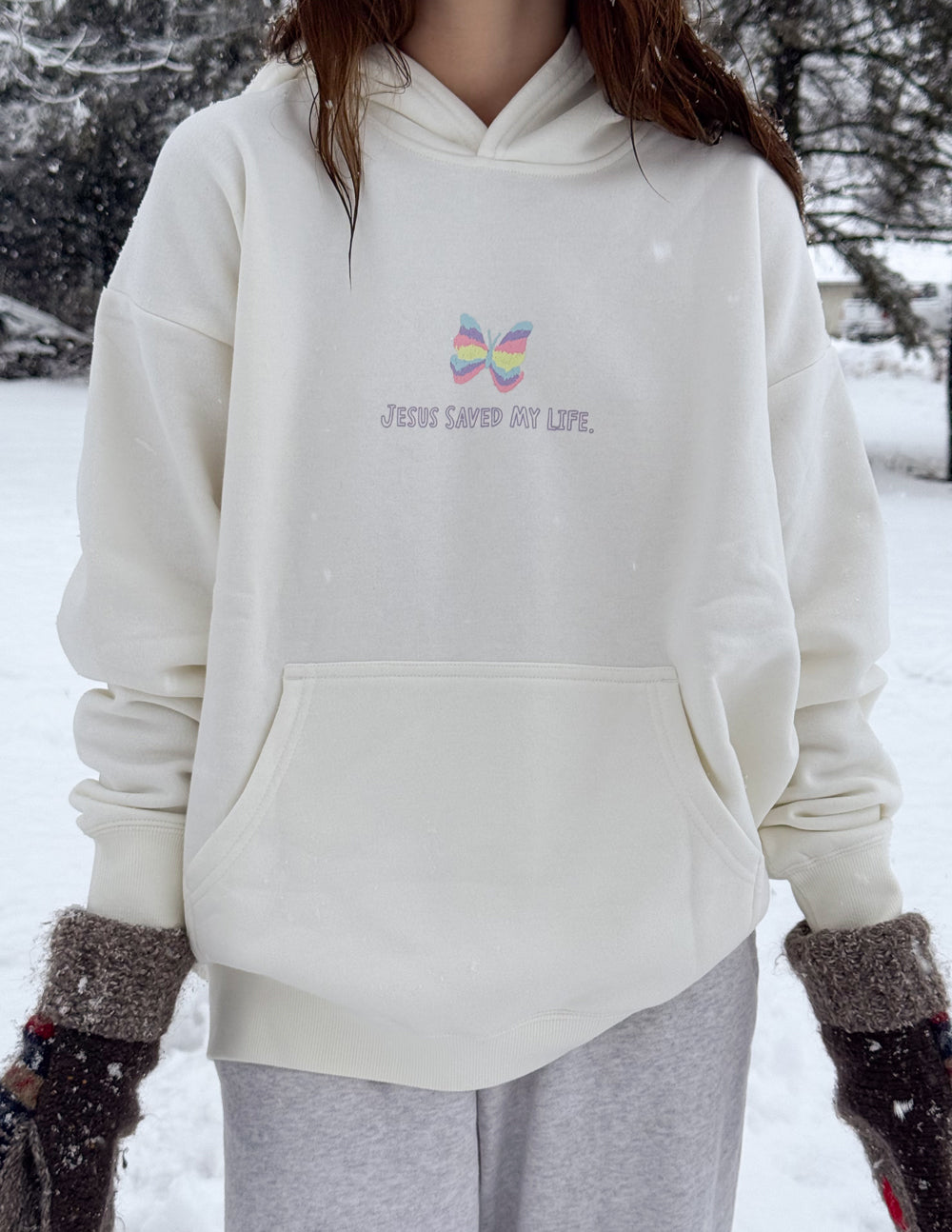 Sweat à Capuche Unisexe Jésus a Sauvé Ma Vie