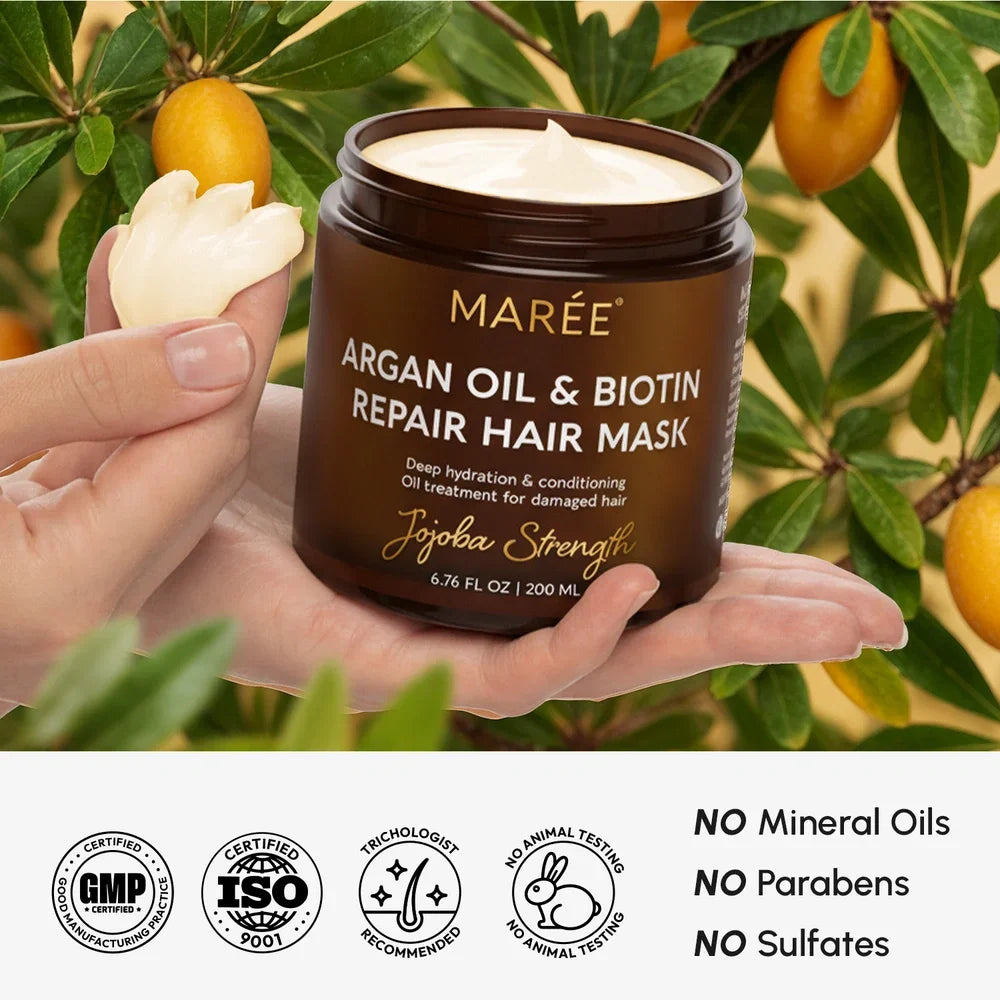 Masque Réparateur Cheveux à l'Huile d'Argan et Biotine