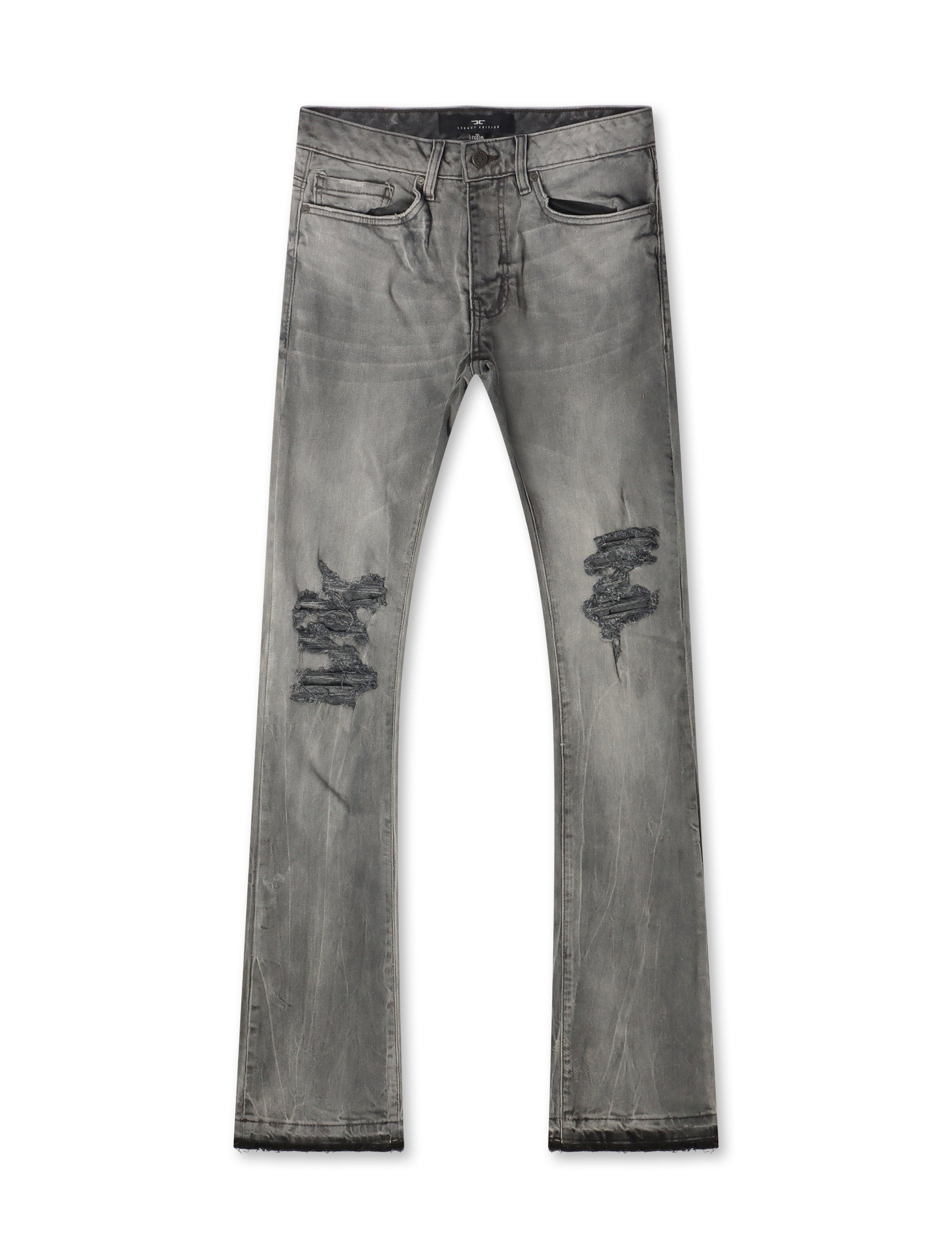 Jean Jordan Craig Stacked Shredded - Gris Fumé