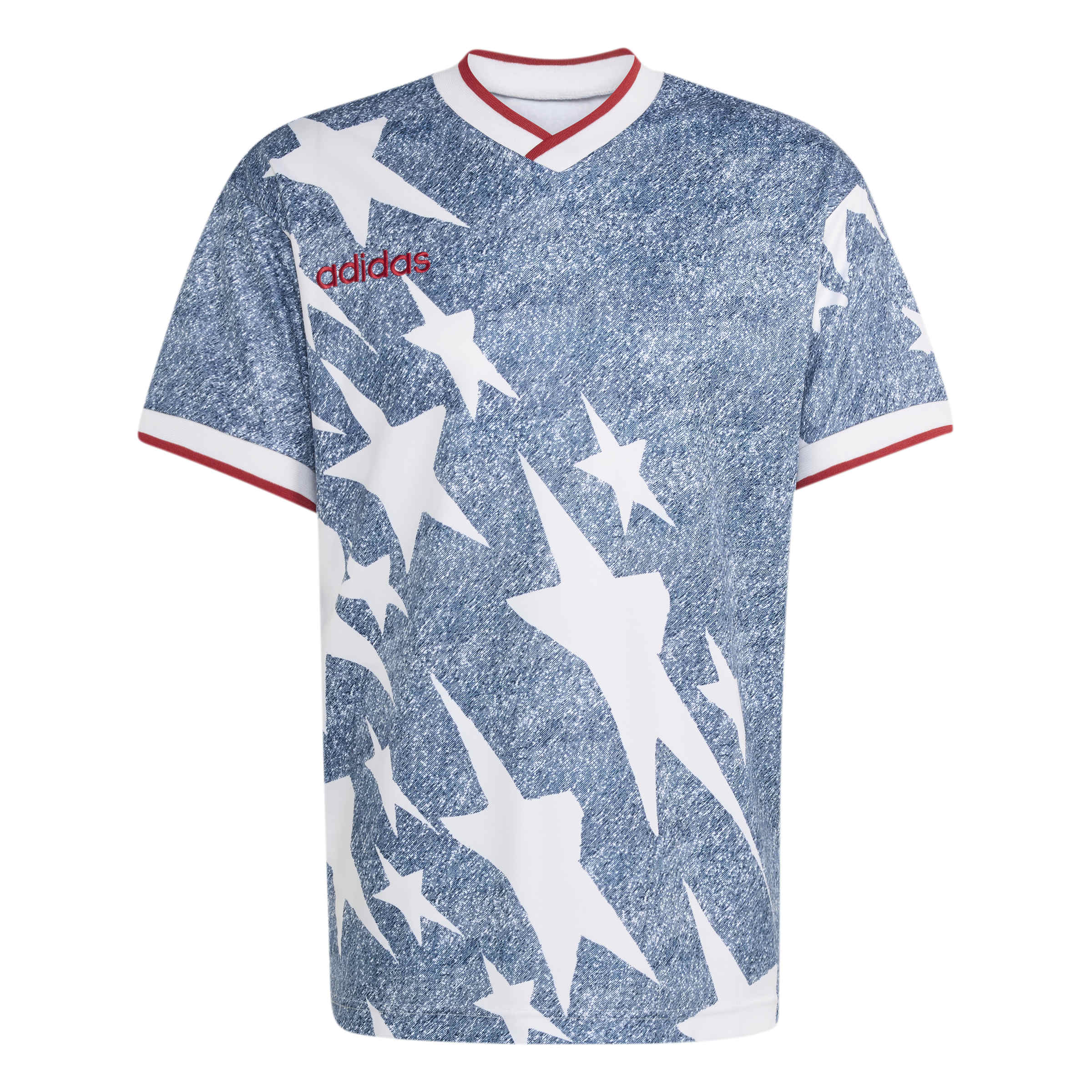 Maillot graphique en jean Adidas pour homme - Bleu
