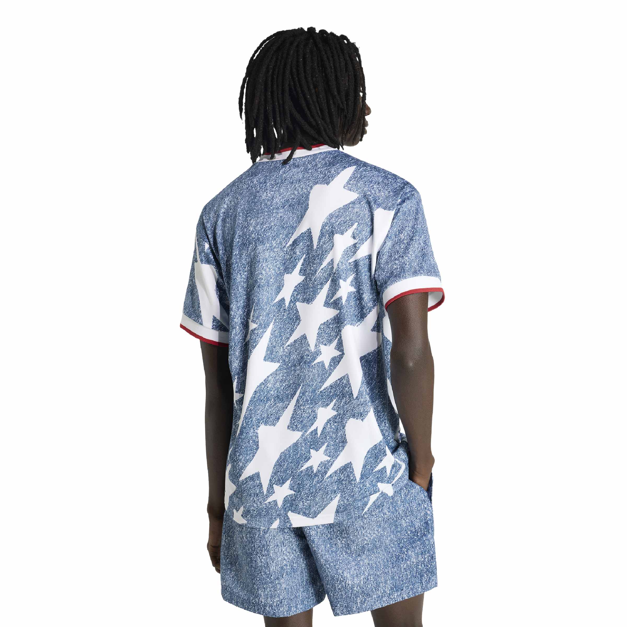 Maillot graphique en jean Adidas pour homme - Bleu