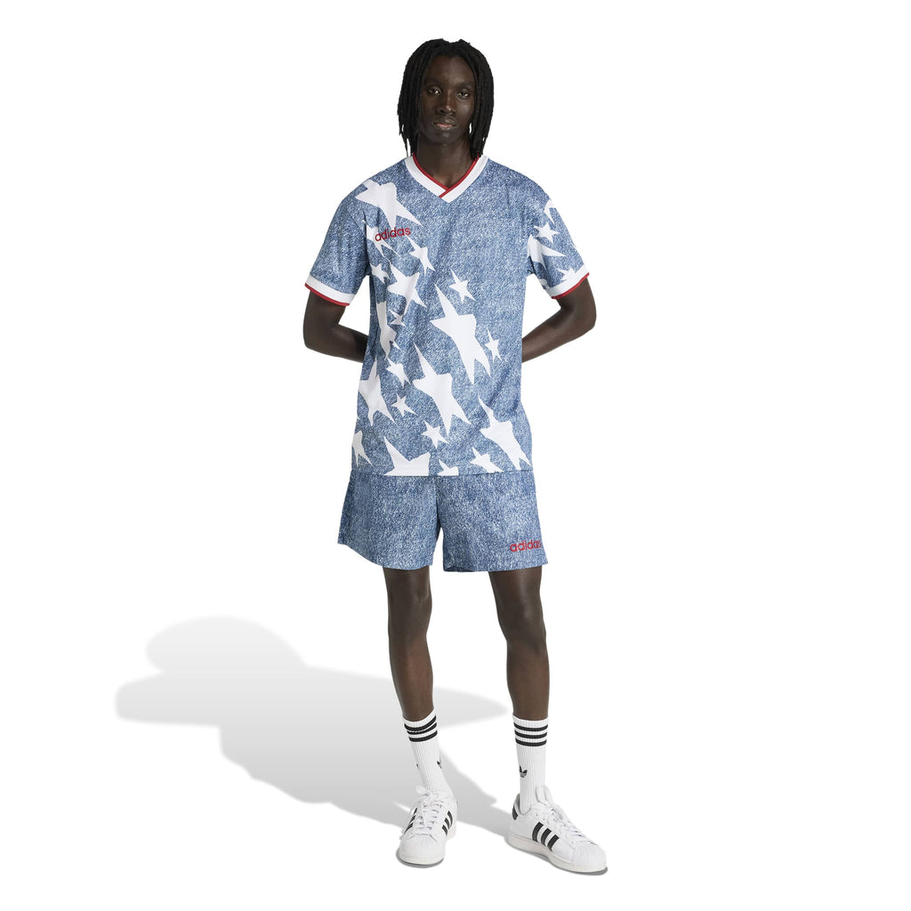 Maillot graphique en jean Adidas pour homme - Bleu