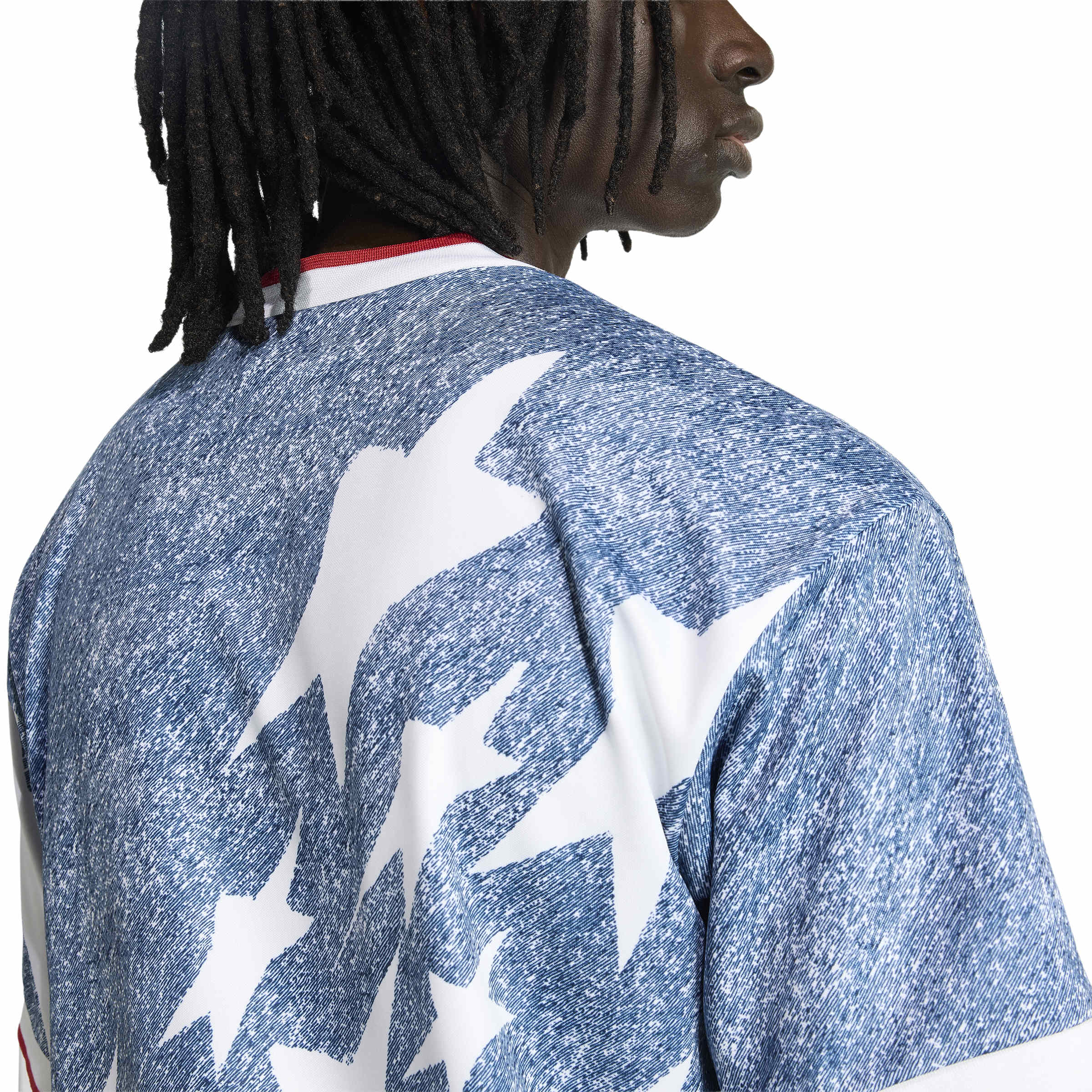 Maillot graphique en jean Adidas pour homme - Bleu