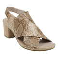 Sandales à talons et lanières croisées Keefa serpent/beige