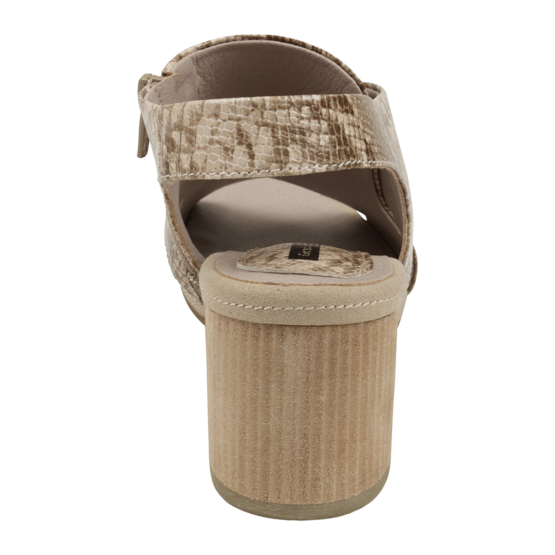 Sandales à talons et lanières croisées Keefa serpent/beige