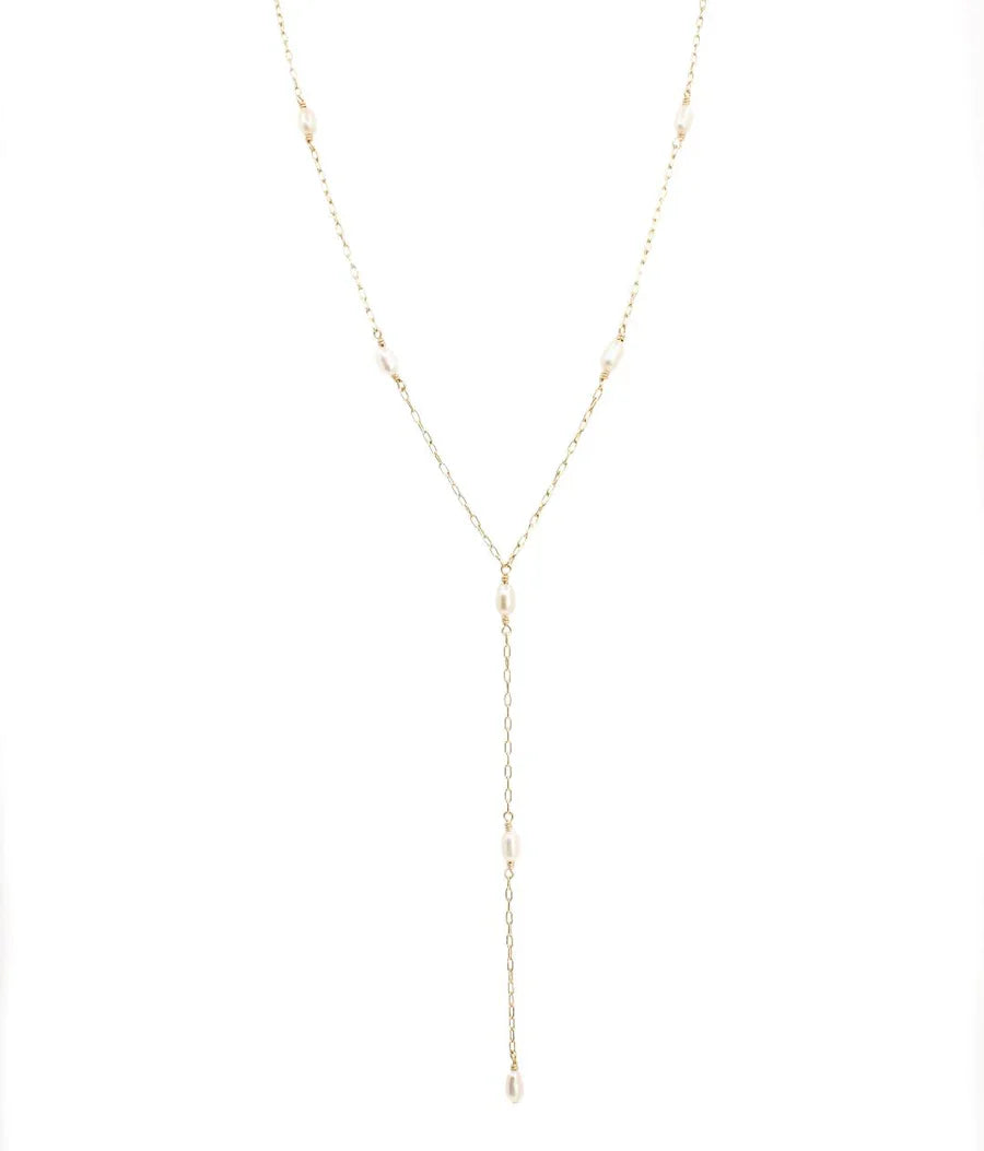 Collier Y Perle Flottante | Collier de Perles en Argent Sterling ou en Or Rempli