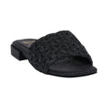 Sandales plates tressées noires Kendra pour femme