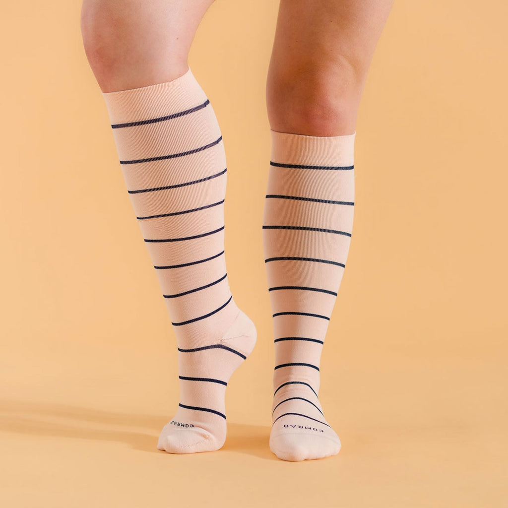 Chaussettes de compression montantes - Lot de 3 rayées