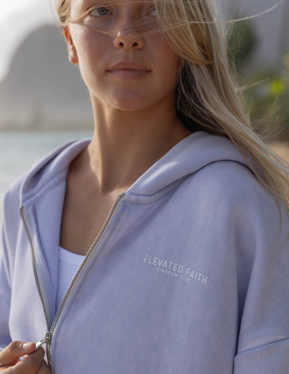 Sweat à capuche zippé intégral lavande Kingdom Club