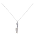 Breloque Couteau de Chef - Pendentif Cuisine - Collier Argent Sterling - Bijoux Faits Main