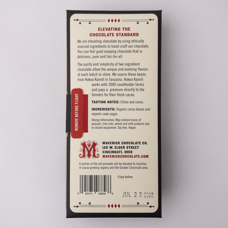 Chocolat noir de Tanzanie 80%