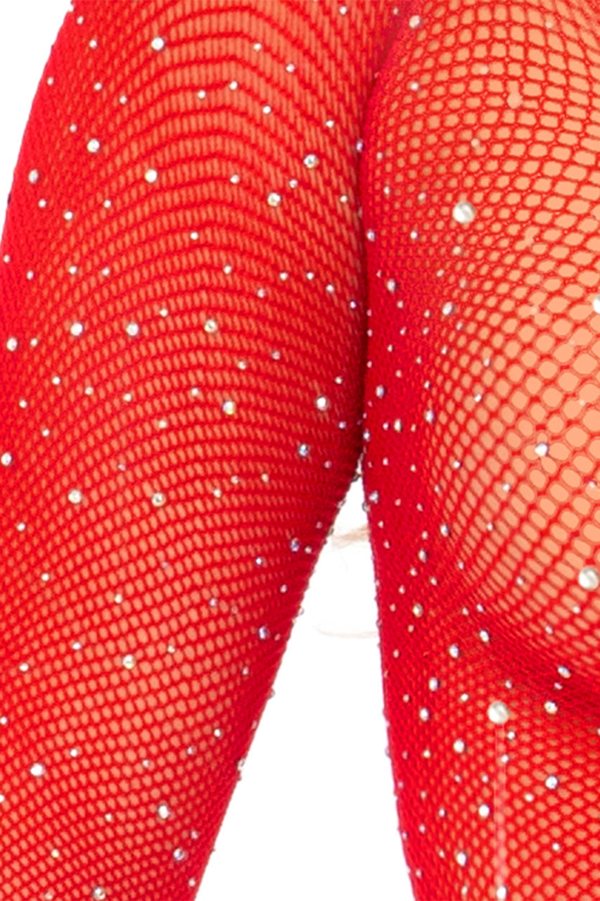 Rhinestone Fishnet Bodysuit