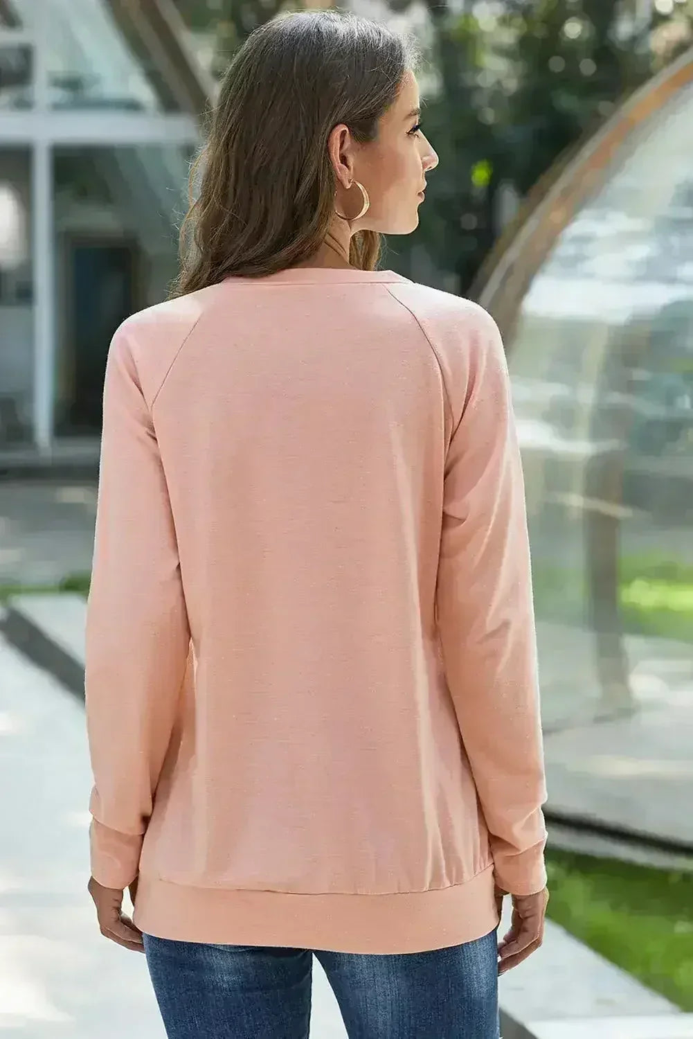 Sweat-shirt pull rose pour femme avec fermeture éclair dorée