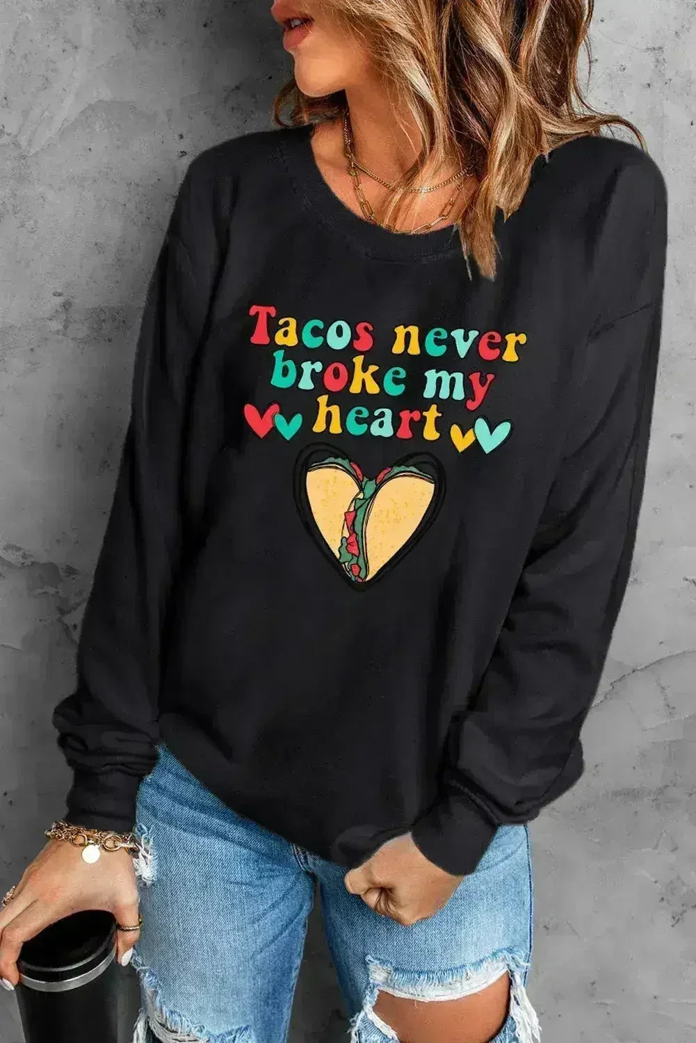 Sweat-shirt Lettre Cœur Graphique