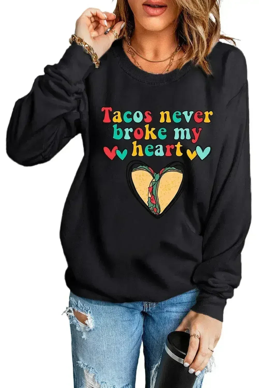 Sweat-shirt Lettre Cœur Graphique