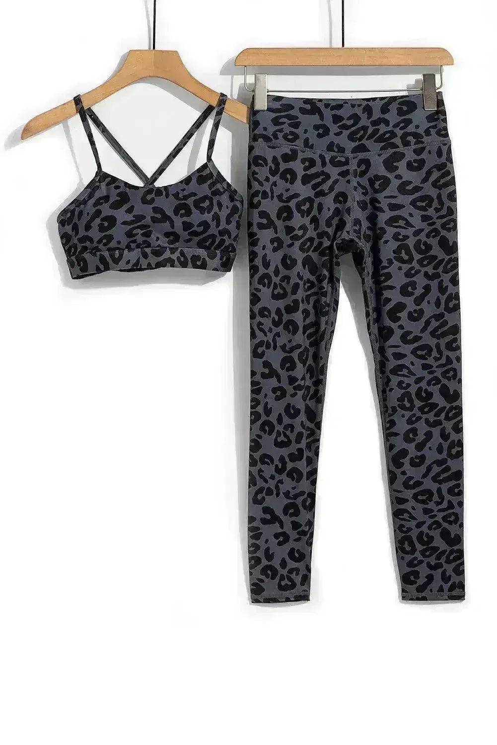 Ensemble brassière de sport et legging Charcoal Leopard