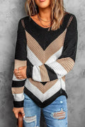 Pull en tricot color block à chevrons
