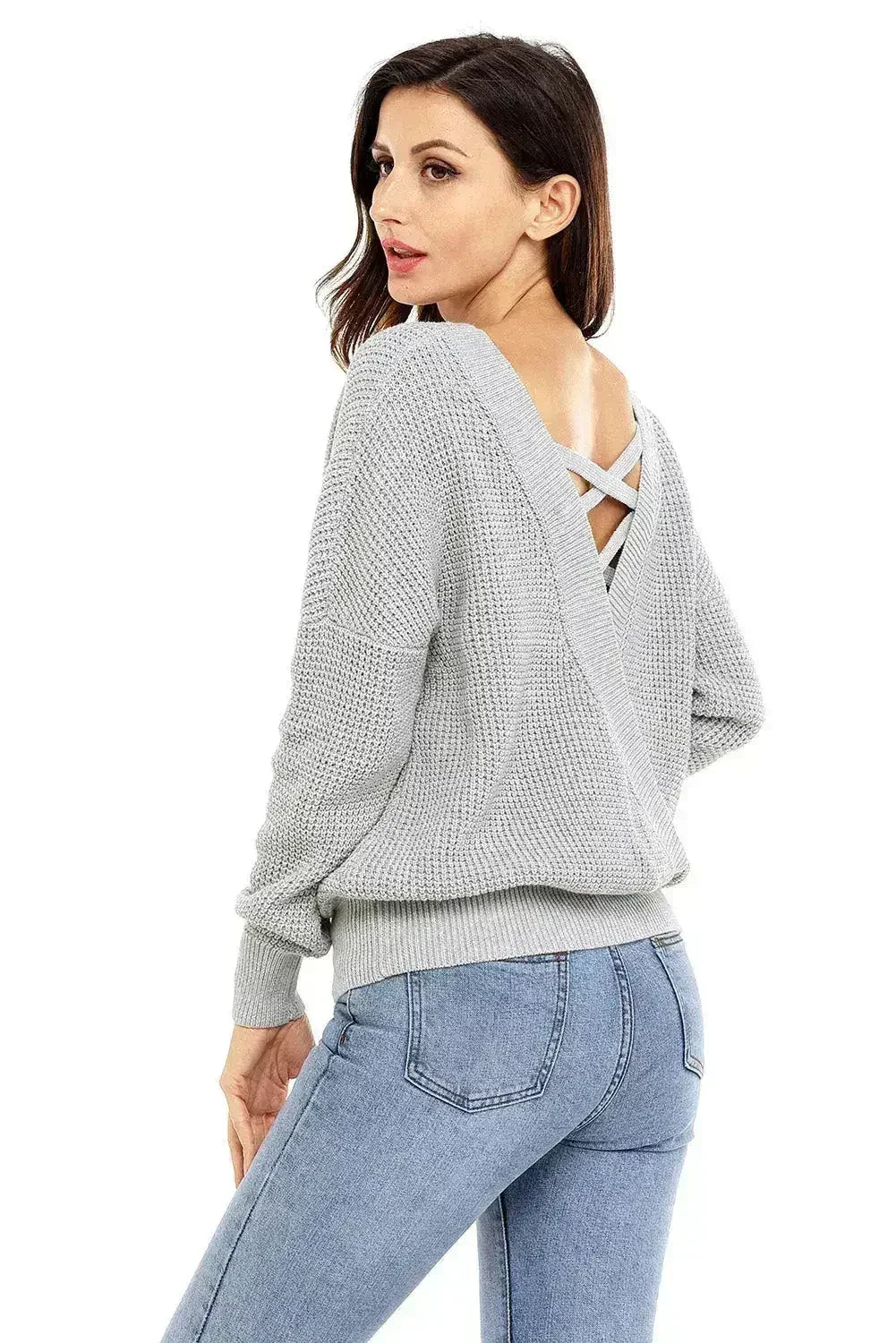 Pull noir ajouré au dos