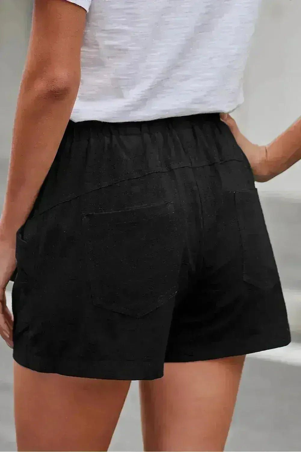 Shorts décontractés noirs d'été Faylin pour femmes