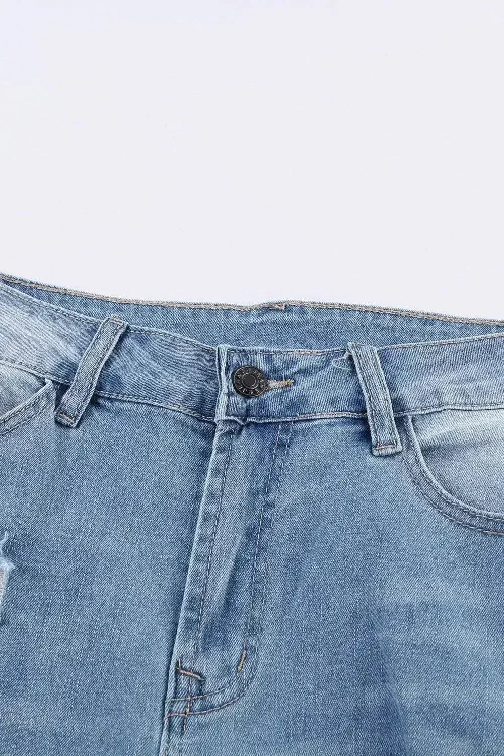 Pantalon en jean Boyfriend délavé bleu clair à la mode
