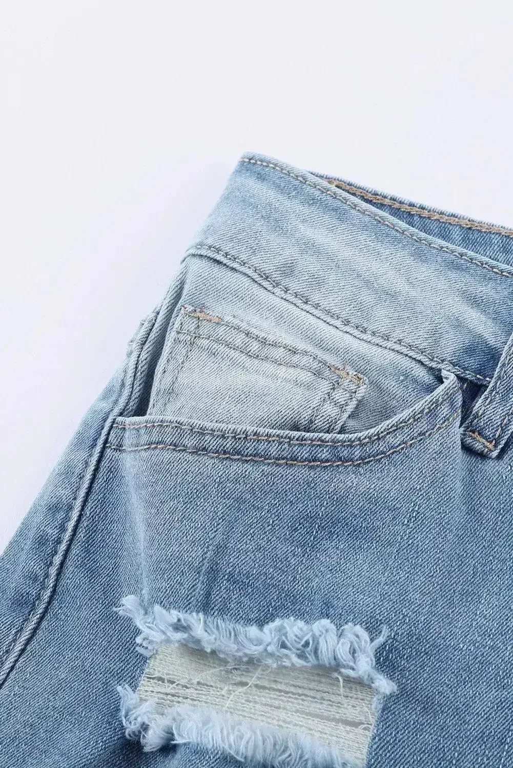 Pantalon en jean Boyfriend délavé bleu clair à la mode