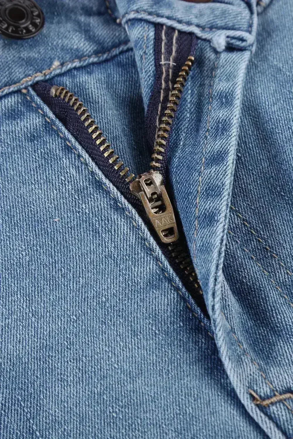 Pantalon en jean Boyfriend délavé bleu clair à la mode
